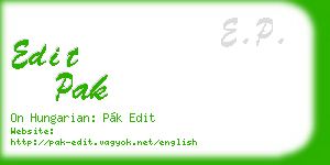 edit pak business card